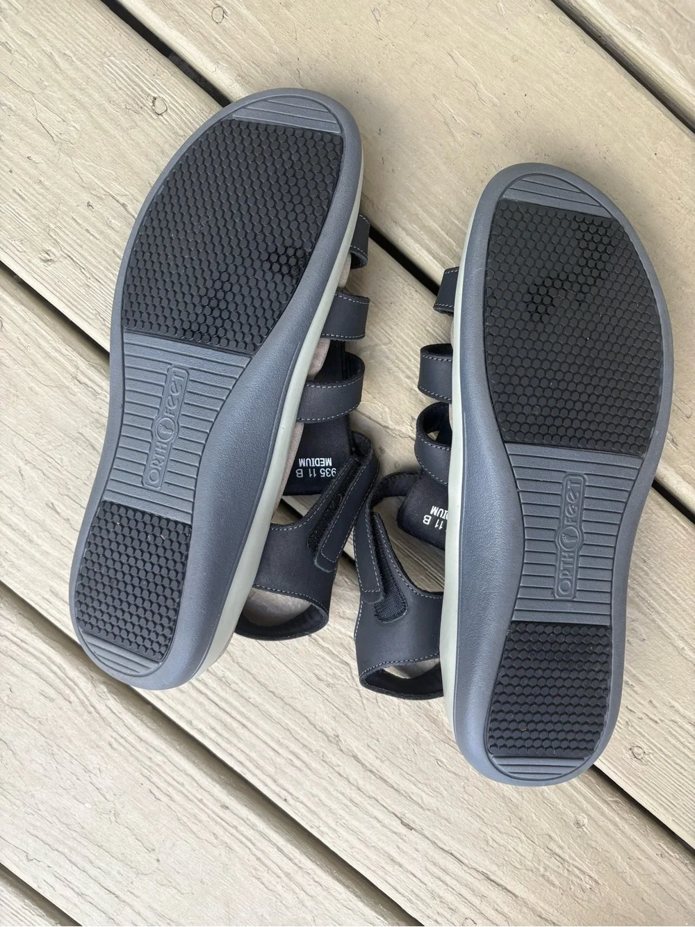 NWOT ORTHOFEET Men's Black Strappy Comfort Sandals, Size: 11